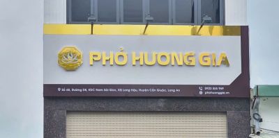 Thi công logo và biển hiệu Phở Hương Gia